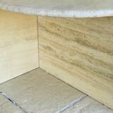 Vintage side table in travertine, circa 1980s.