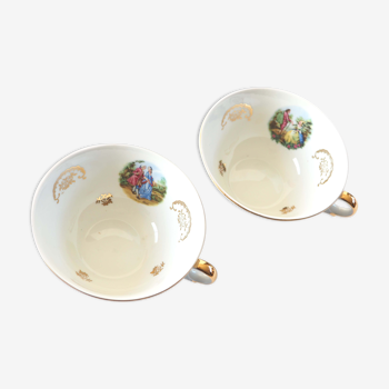 Pair of porcelain medallion cups