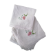Serviettes de table brodées "fleur" à la main et dentelle