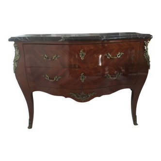 Louis XV rosewood curved chest of drawers