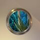 Miroir rond en métal , Italie années 1970