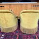 Pair of golden yellow toad armchairs