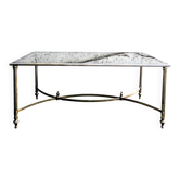 Table basse métal et verre fumé