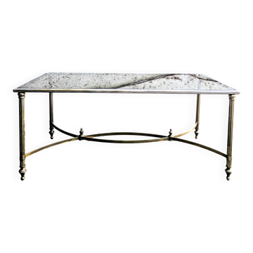Table basse métal et verre fumé