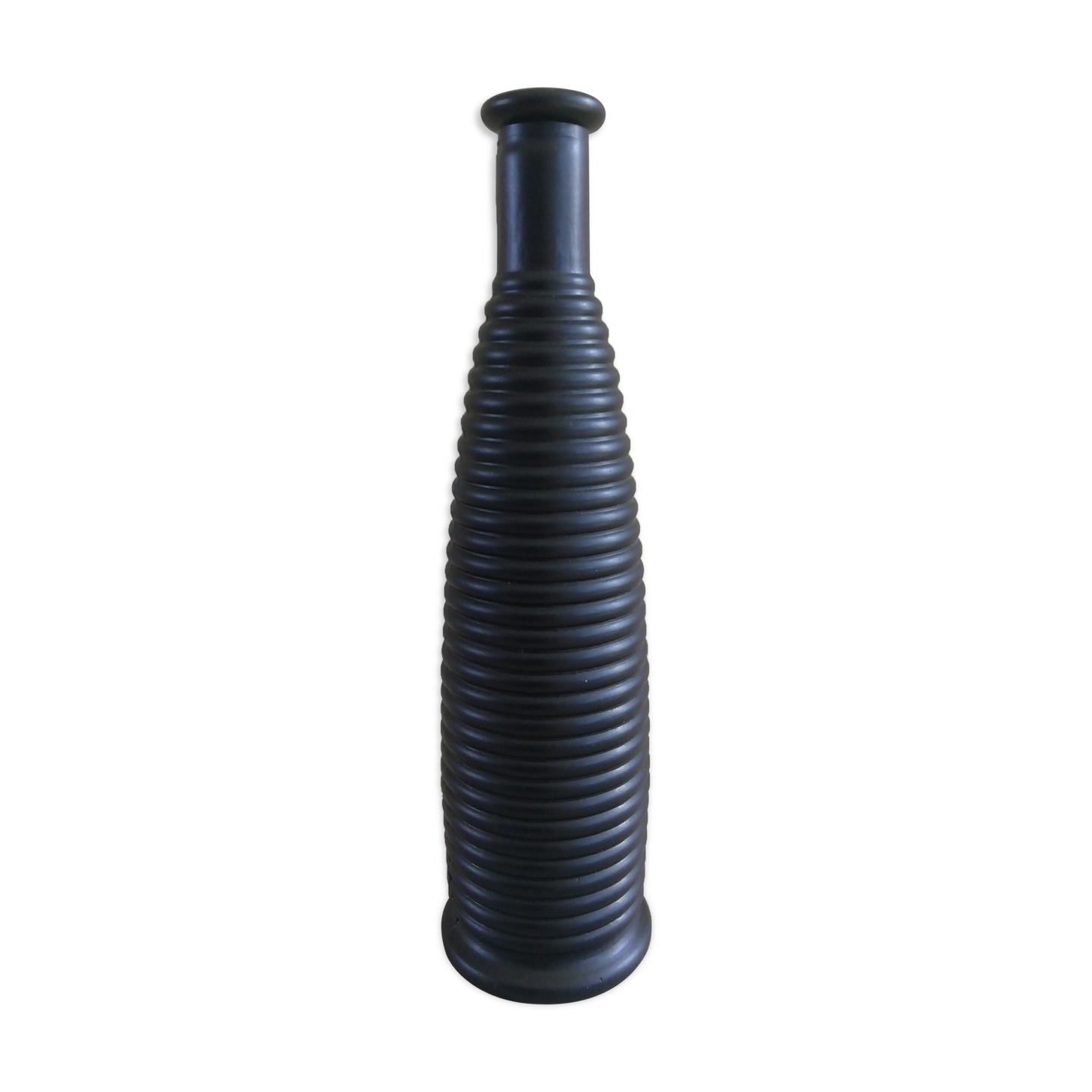 Matte black deco vase