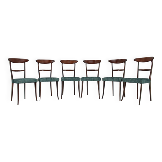 1950s Set of 6 Dining Chairs in Ico Parisi Style, Restored