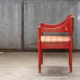 Fauteuil suédois teinté rouge, Nässjö 1960 Suède