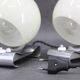 1930s Pair of Art Deco Chrome Plated Table Lamps, Czechoslovakia