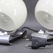 1930s Pair of Art Deco Chrome Plated Table Lamps, Czechoslovakia