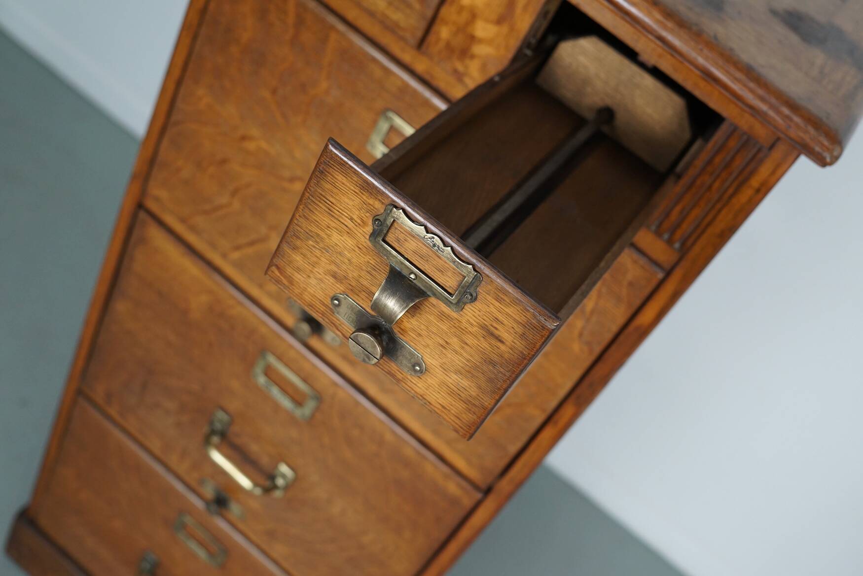 French Oak Apothecary Cabinet / Filing Cabinet, 1920/30s