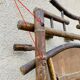 Bamboo coat rack from the 19th century, mirror in the shape of a crescent moon.