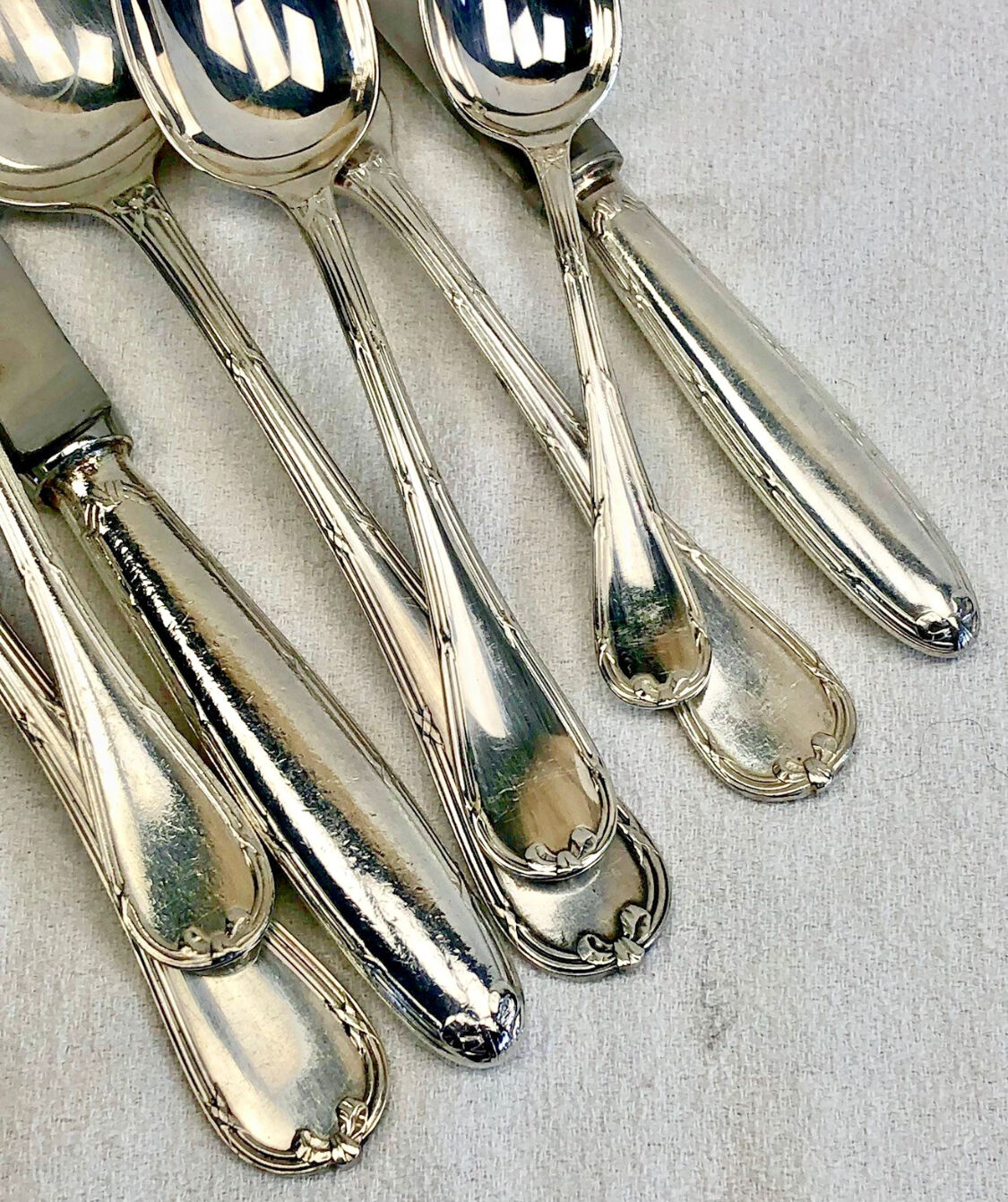 85-piece cutlery set Christofle Crossed Ribbons silver-plated metal