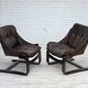 1970s, Swedish design by Åke Fribytter, armchair, furniture leather.