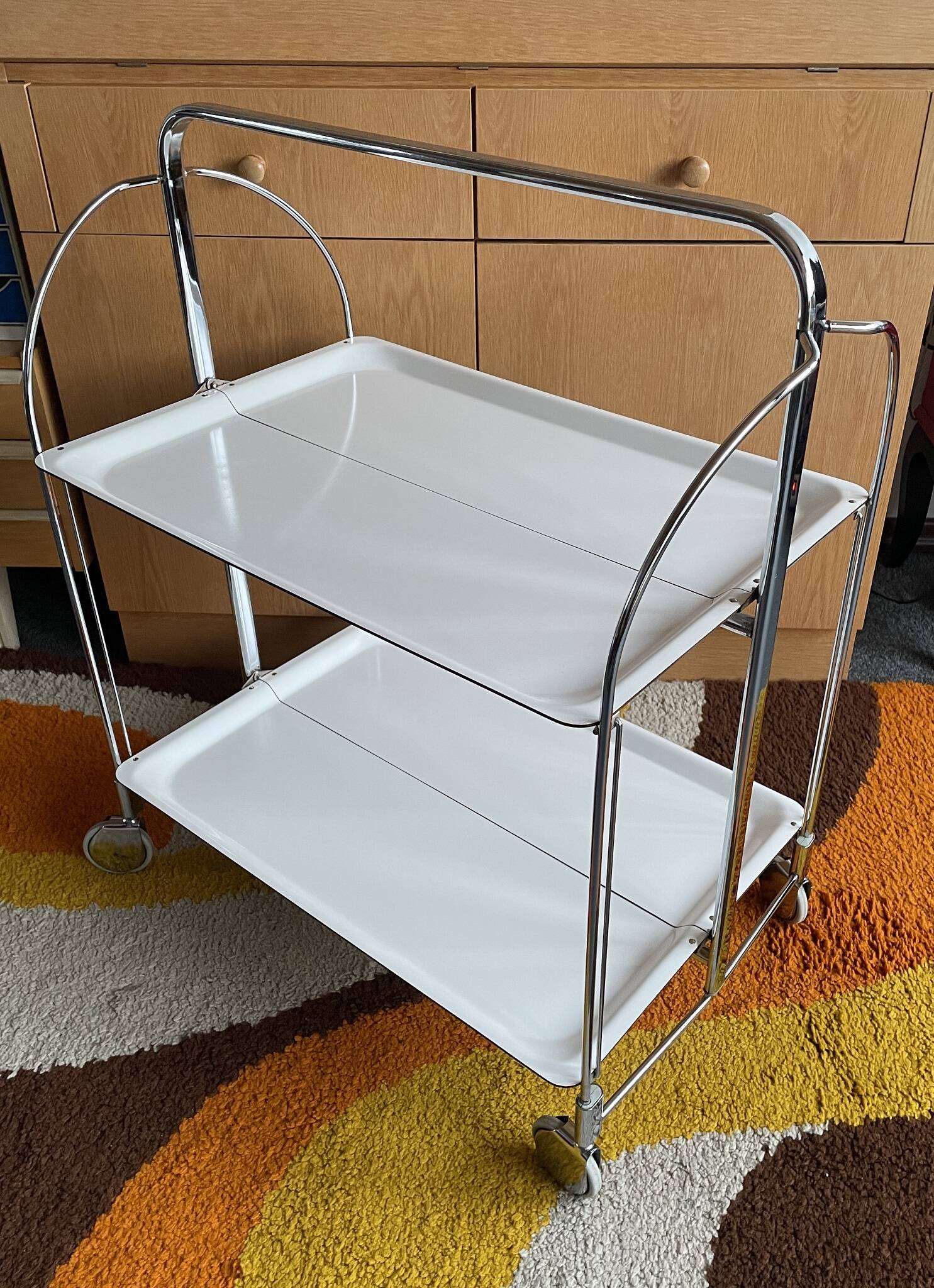 Mid-Century Folding Dinette Serving Cart from Bremshey Gerlinol, 1960s