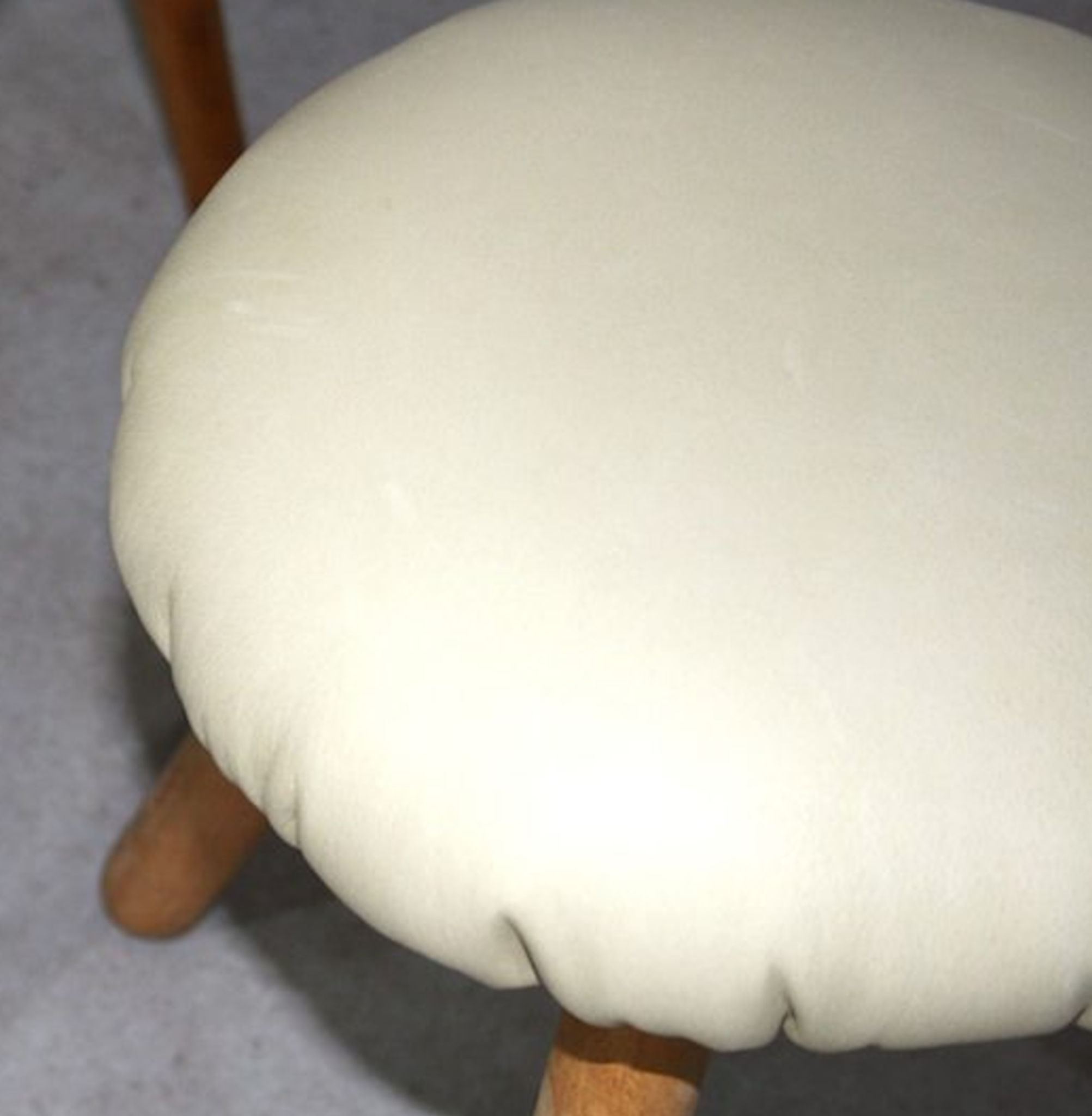 Beige leather stool