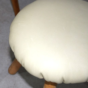 Beige leather stool