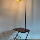 Floor lamp with magazine rack and shelf 50's