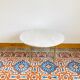 Brass and marble round coffee table