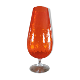 Vintage orange glass top vase