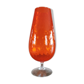 Vintage orange glass top vase