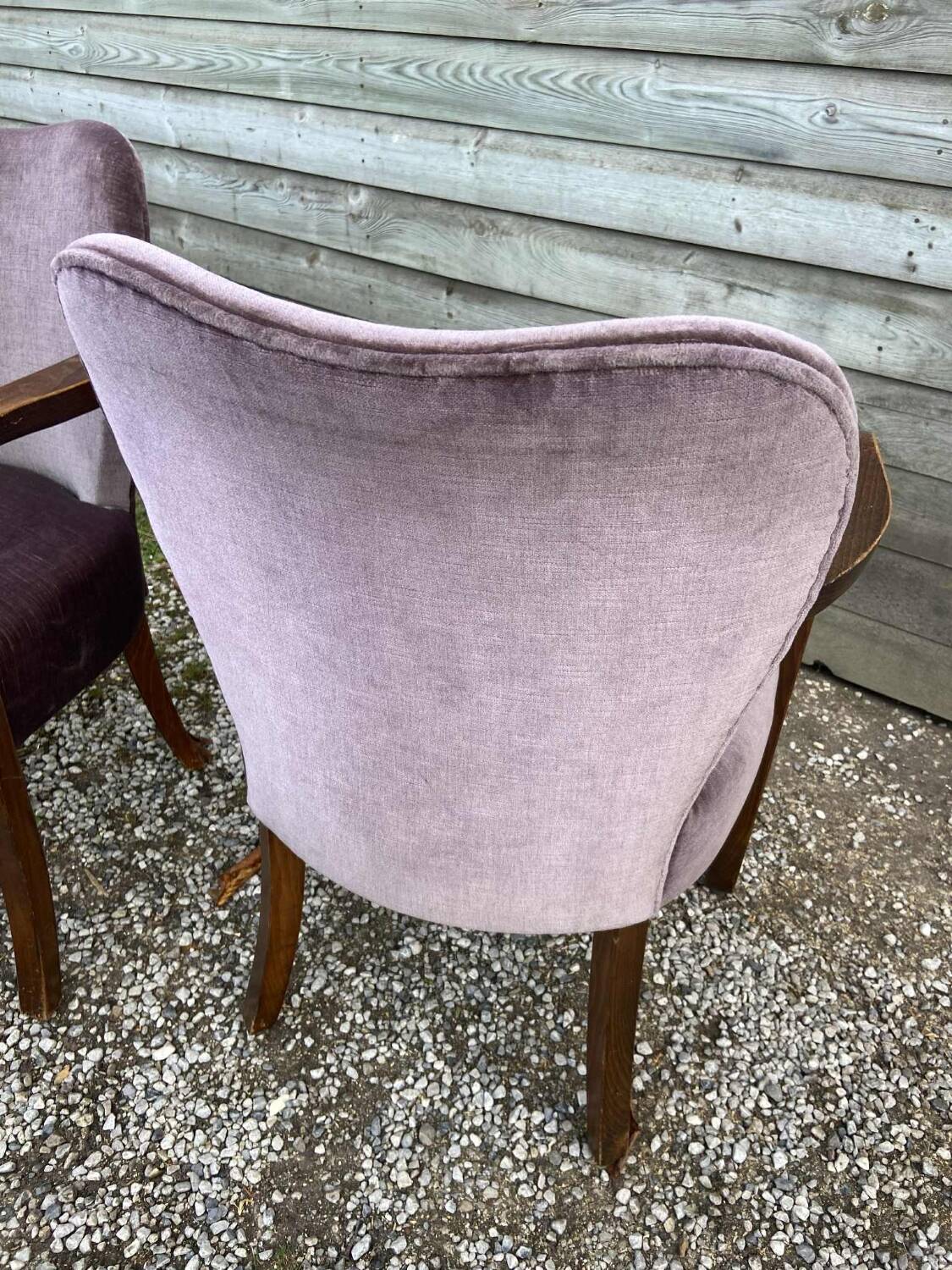 4 vintage velvet armchairs