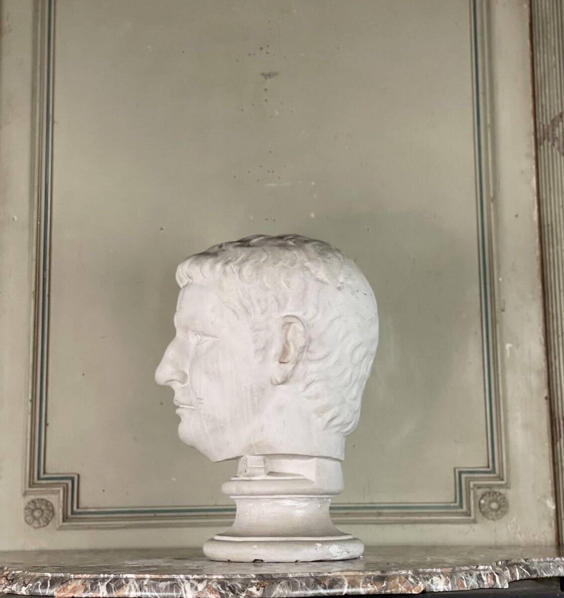 Plaster bust of a Roman emperor