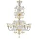 Ornate Murano Glass Rigadin Chandelier with Refined Gold Trimming
