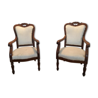 Paire de fauteuils Voltaire