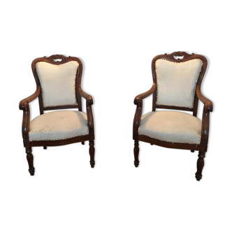 Pair of Voltaire armchairs