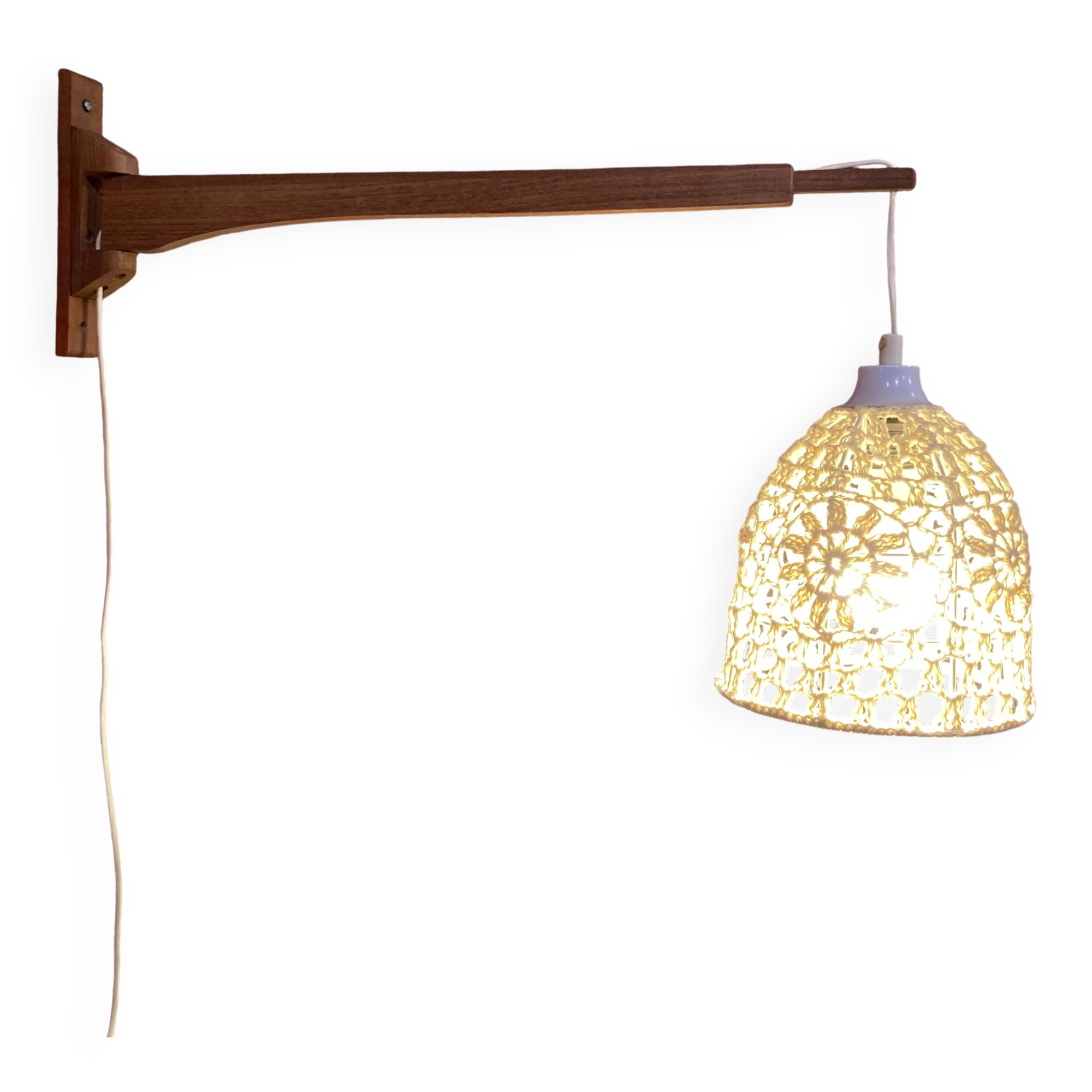 Large modular teak wall light, Scandinavian design 1960.