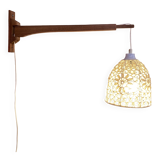 Large modular teak wall light, Scandinavian design 1960.