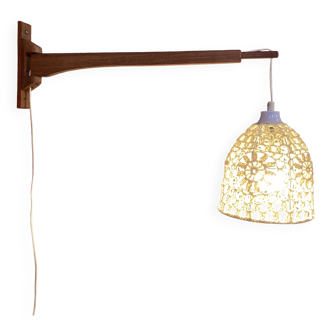 Grande applique modulable teck Design scandinave 1960.