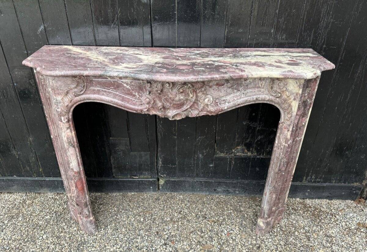 Regency Peach Blossom Marble Fireplace, 18th Century