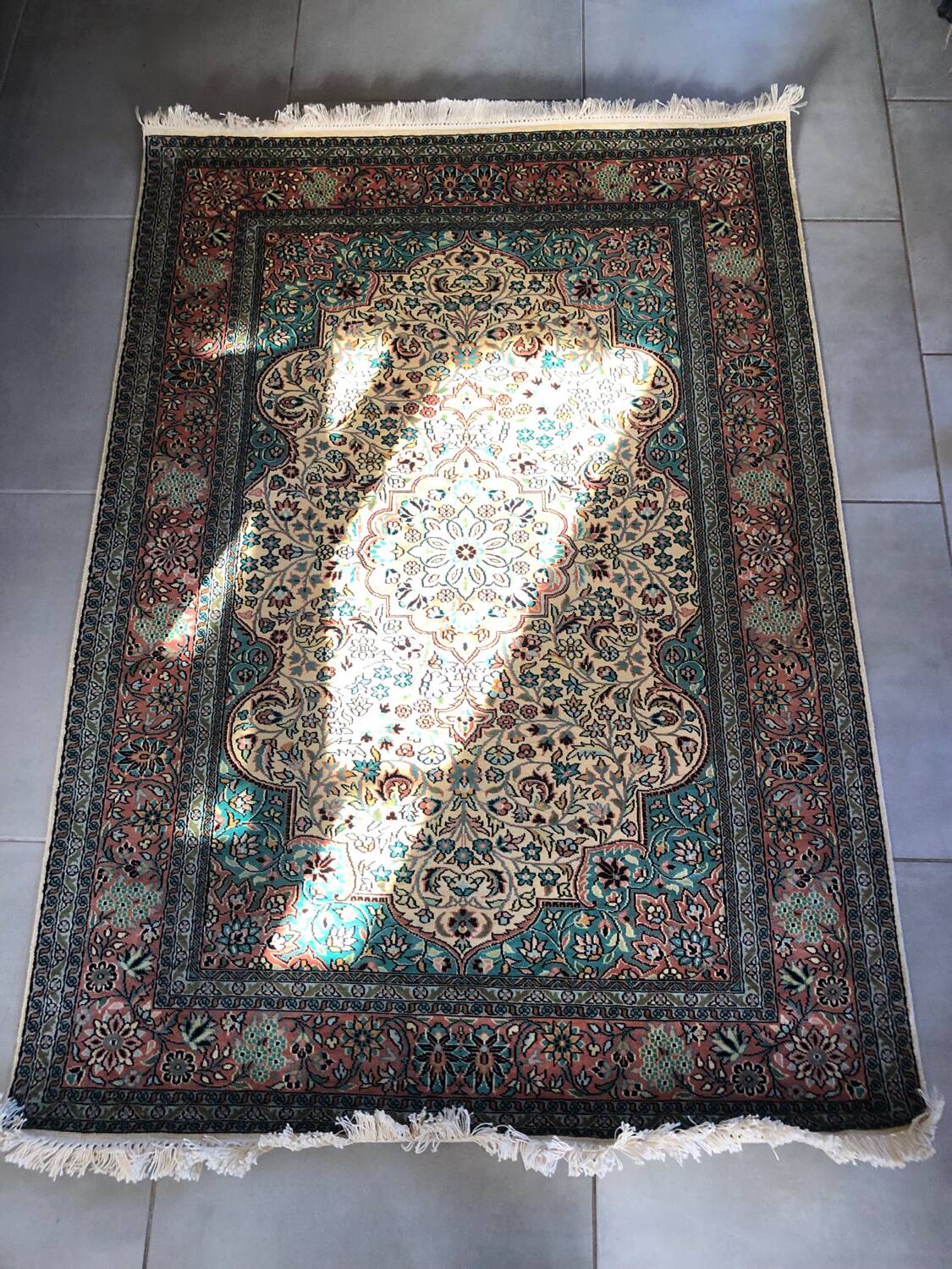 Silk and cashmere rug