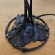 Wrought iron lamp - Art Nouveau lamp, black metal, plant decoration.