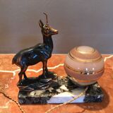Very pretty art deco chamois table lamp