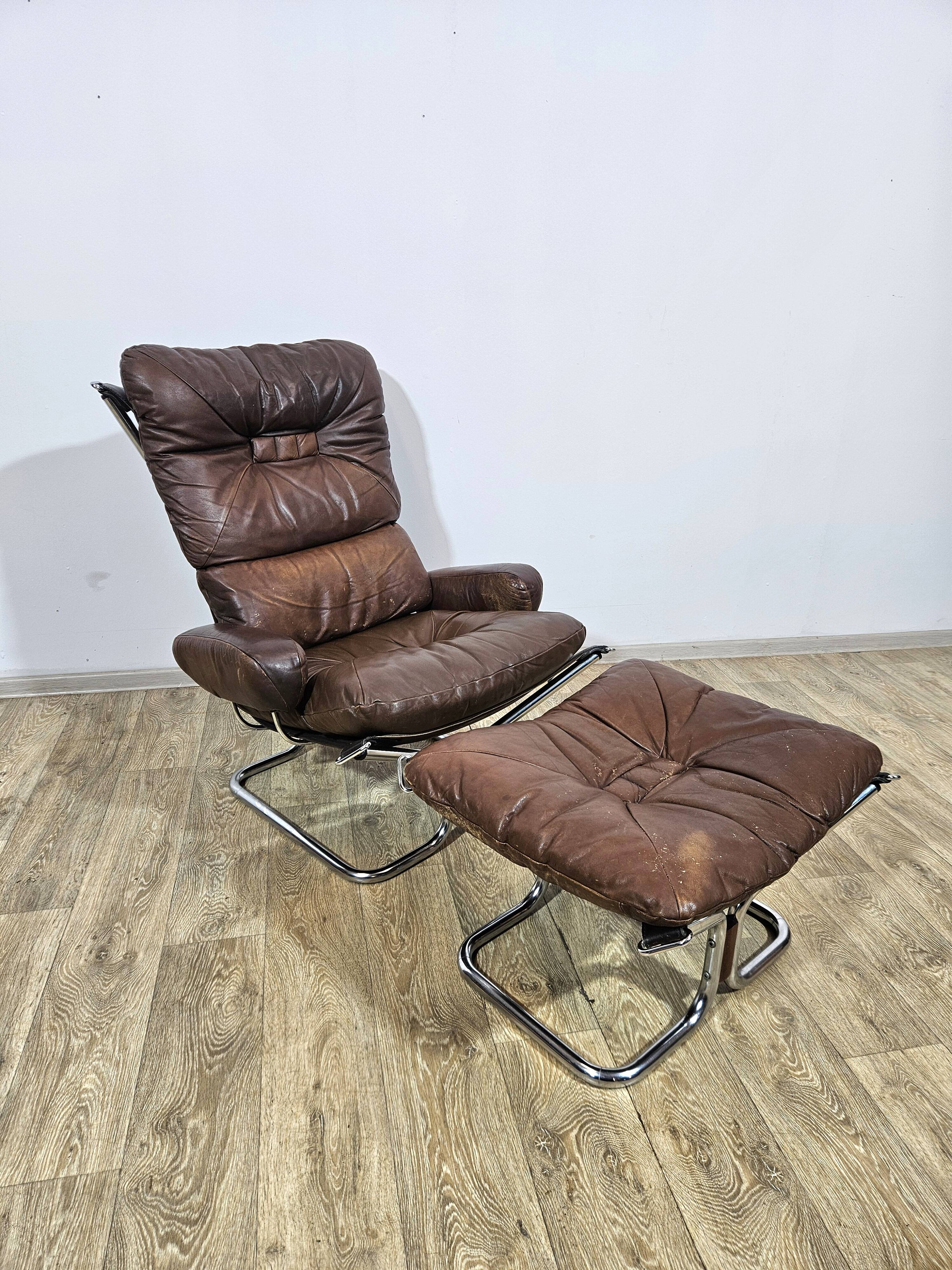 Armchair with footstool, Westnofa, "Wing Chair and foot stool", designed by