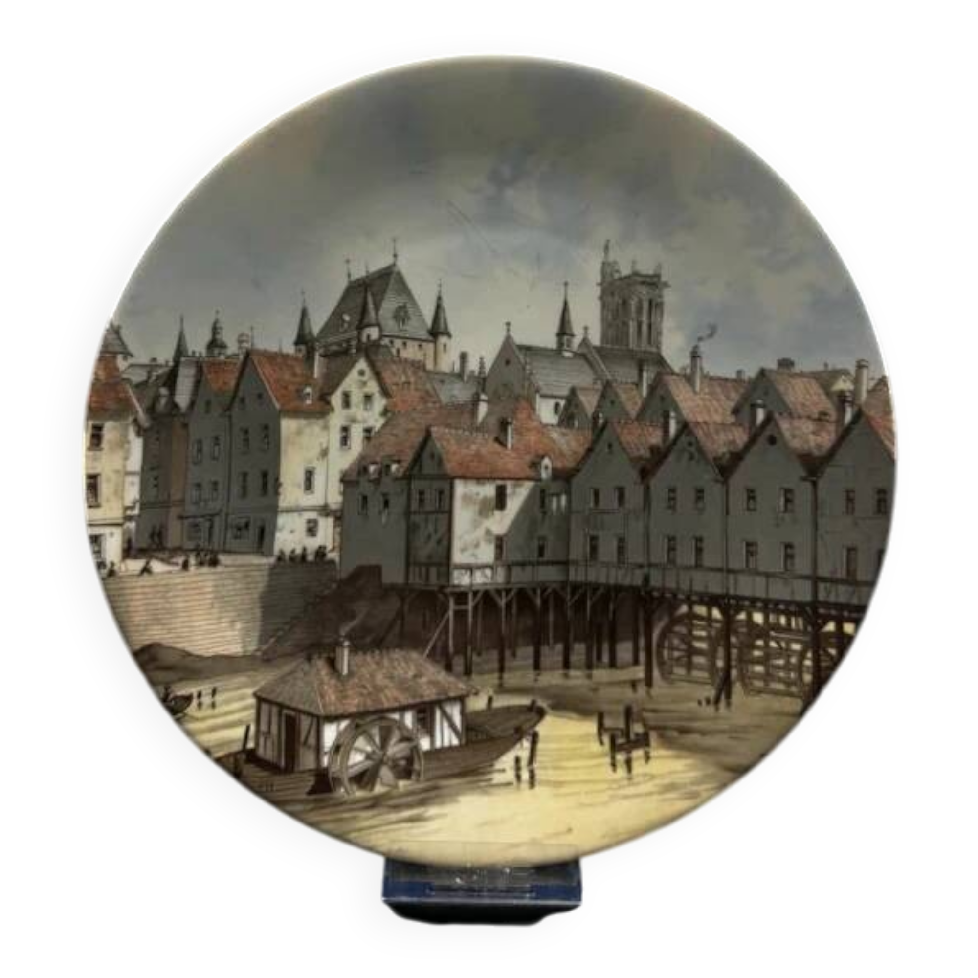 4 decorative porcelain plates from Paris “Paris through the ages”