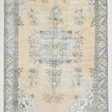 6x10 Pale Orange & Blue Vintage Rug 192x314Cm SK 21428