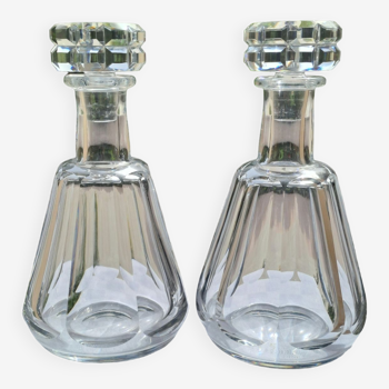 Pair of Baccarat crystal decanters, Harcourt Talleyrand model, signed