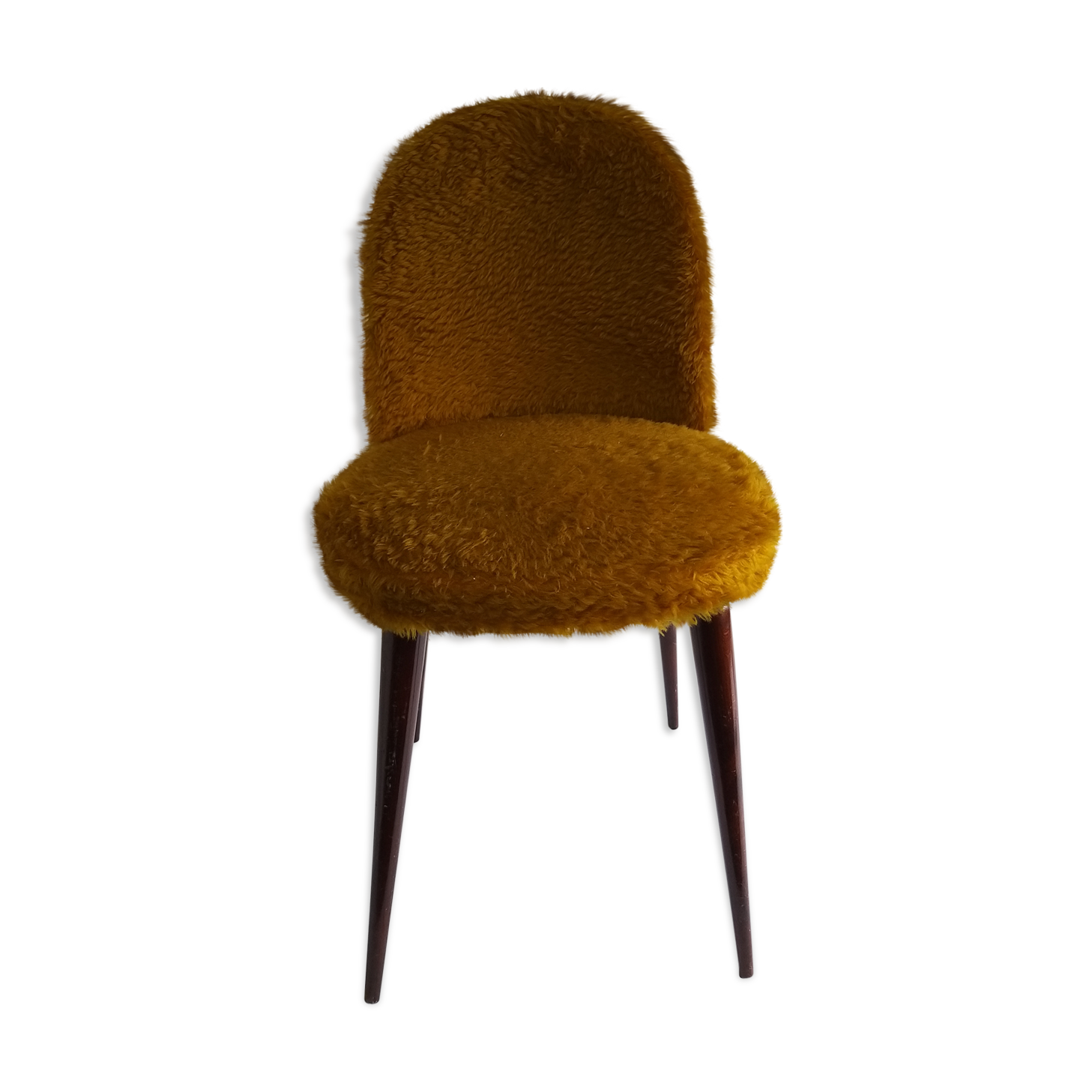 Vintage mustard barrel chair