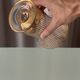 Art Deco Gilded Glass Vase with Geometric Gold Grid Decoration