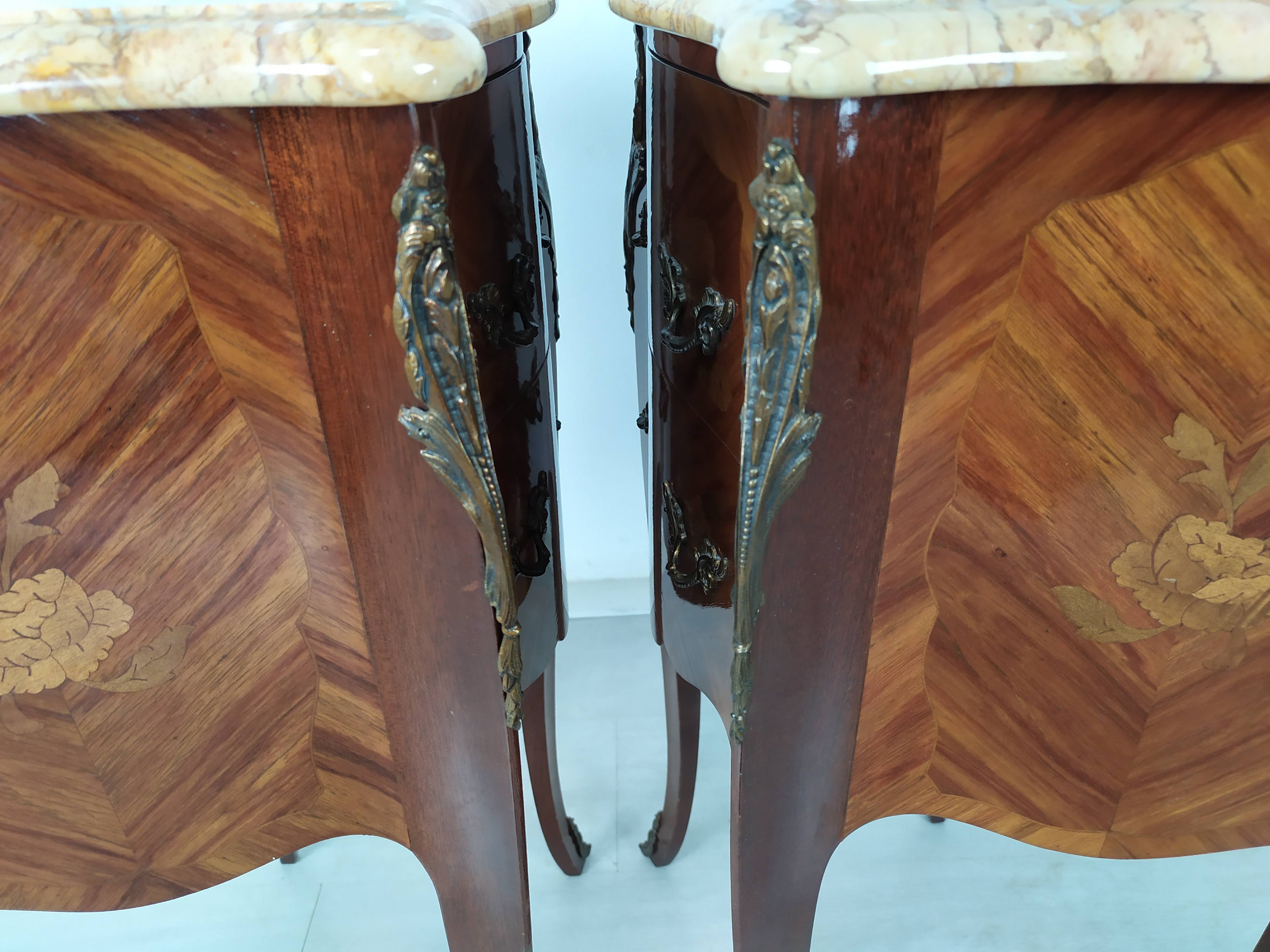 Pair of Louis XV style bedside tables