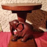 Elephant side table, Art Deco wooden accent table.