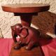 Bout de canapé éléphant, table d'appoint Art déco en bois