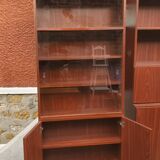 Beautiful 2-part Scandinavian-style piece of furniture with glass section, 1970s