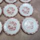 Set of 12 flat plates Seltmann Weiden Bavaria Theresia red