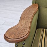 1970s, Danish highback armchair, wool, oak