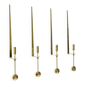 Set of 4 Swedish wall candlesticks by Pierre Forssell for Skultuna