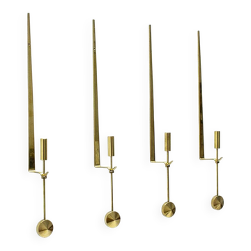 Set of 4 Swedish wall candlesticks by Pierre Forssell for Skultuna